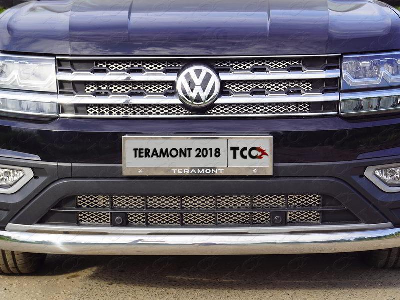 Решетка радиатора нижняя (с парктроником лист) для автомобиля Volkswagen Teramont 2018-, TCC Тюнинг VWTER18-18