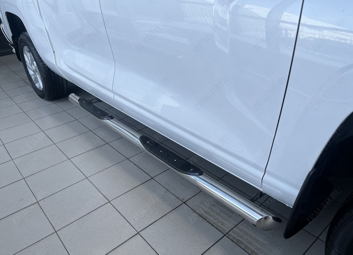 Пороги труба с проступью для автомобиля Great Wall Poer KingKong 2023 арт. GWPKK.23.93