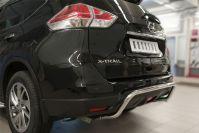 Защита заднего бампера d42 волна для Nissan X-Trail T32 2014, Руссталь NXZ-002094