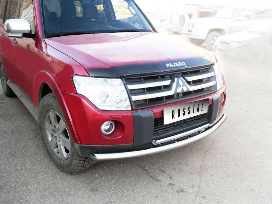 Защита переднего бампера d76/42 для Mitsubishi Pajero 4, Slitkoff MPZ-000132
