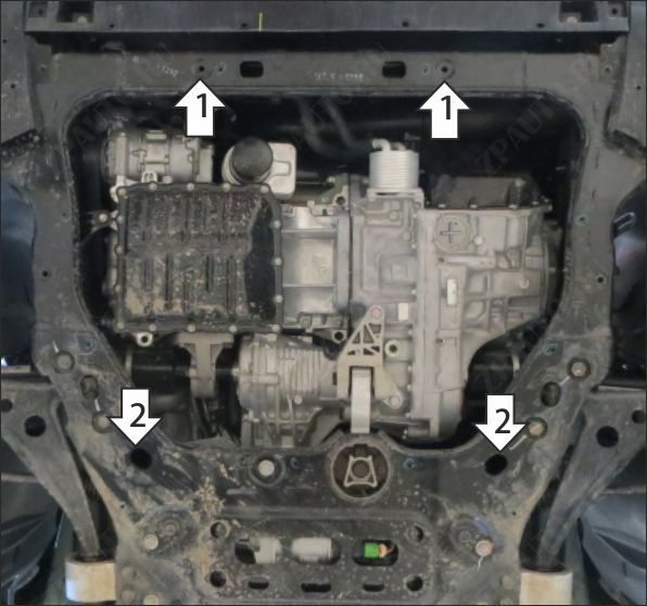 Защита стальная Мотодор (Двигатель, Коробка переключения передач), 2 мм,  для Gac GS8  2023- арт. 77802