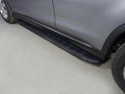 Пороги алюминиевые с пластиковой накладкой (карбон черные) 1720 мм для автомобиля Mitsubishi ASX 2017-, TCC Тюнинг MITSASX17-11BL