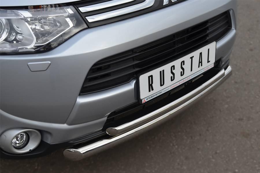 Защита переднего бампера d57/42 для Mitsubishi Outlander 2012, Slitkoff MRZ-001048