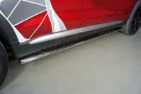 Пороги овальные с проступью 75х42 мм Changan CS75 plus 2WD 1.5T 2023- арт. CHANCS75PL23-09