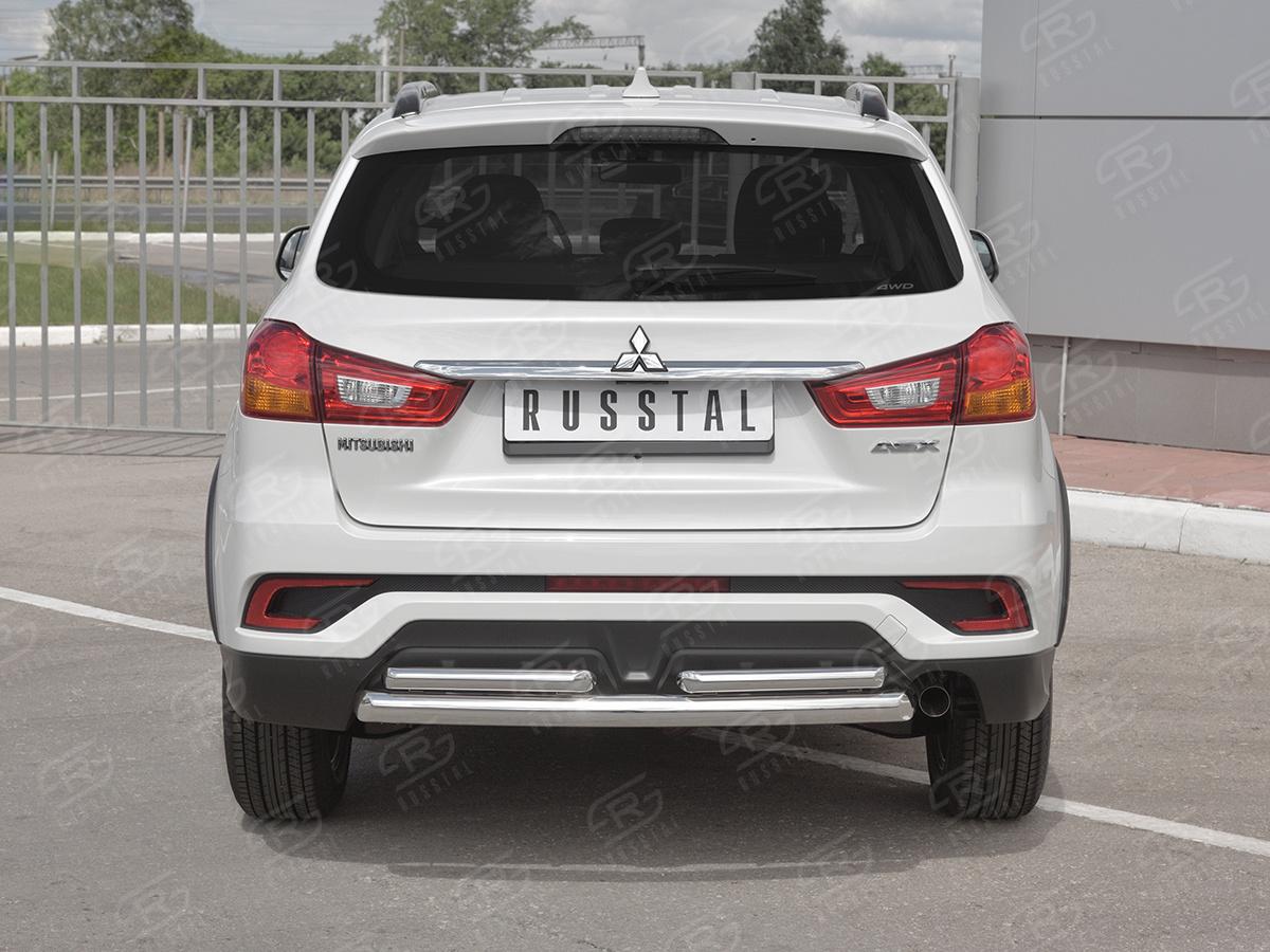 Защита заднего бампера d57 дуга-d42х2 дуги MASZ-002957 для автомобиля MITSUBISHI ASX 2017-, Slitkoff