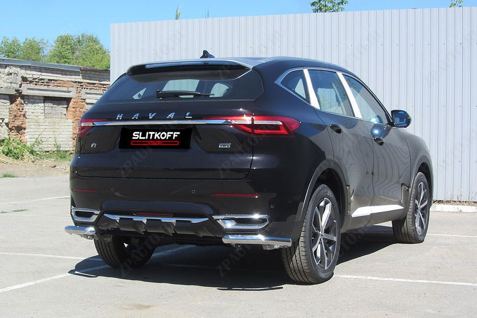 Уголки d57 Haval F7 F7x (2019-2023) Black Edition, Slitkoff, арт. HavF7011BE