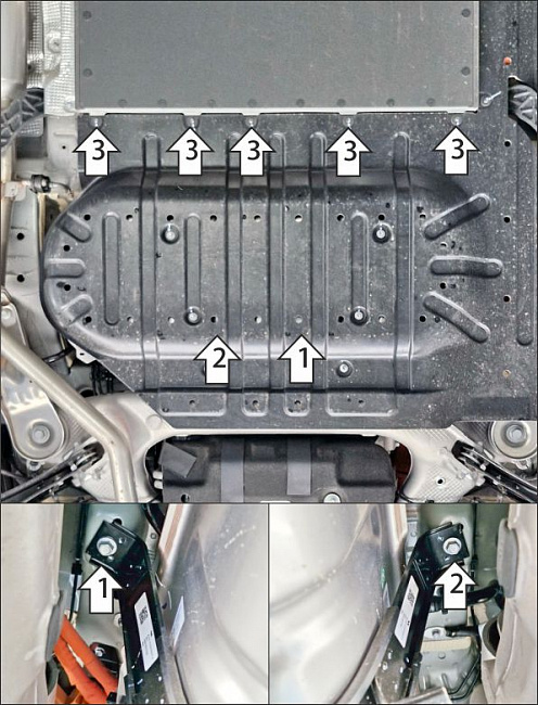 Защита алюминиевая Мотодор (Топливный бак), 4 мм,  Li L9  2024- арт. 349913