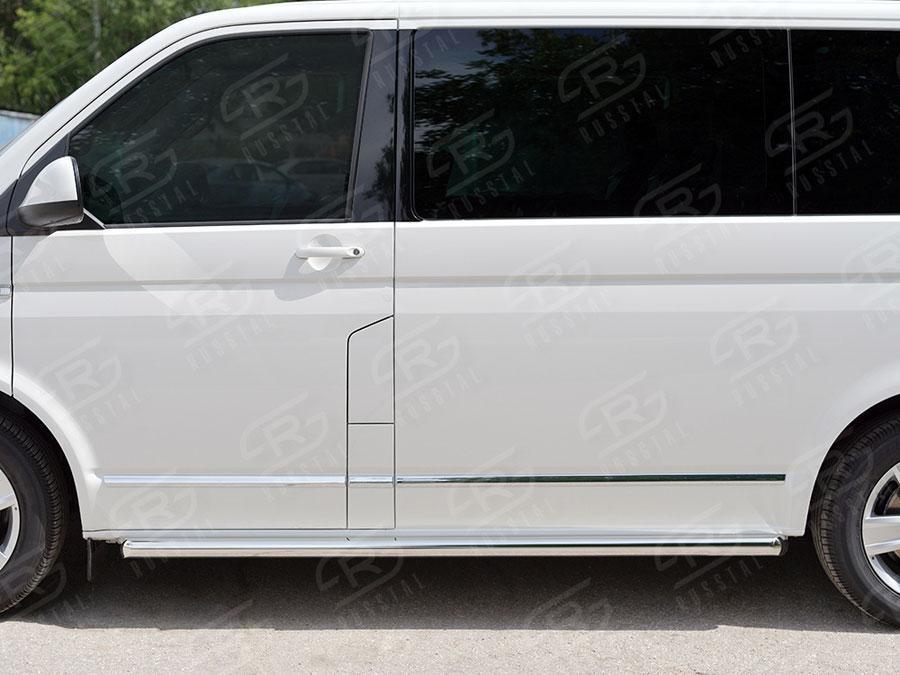 Пороги труба d57 правый вариант 1 Volkswagen Transporter T6 2015 Caravelle/Multivan короткая база, Slitkoff VCTT-0023171