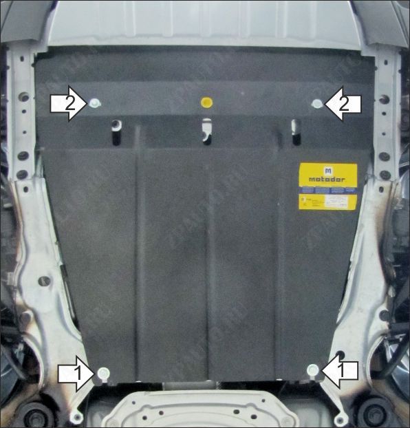 Защита стальная Мотодор (Двигатель; КПП), 2 мм,  Volvo XC90  2002-2015 арт. 72603