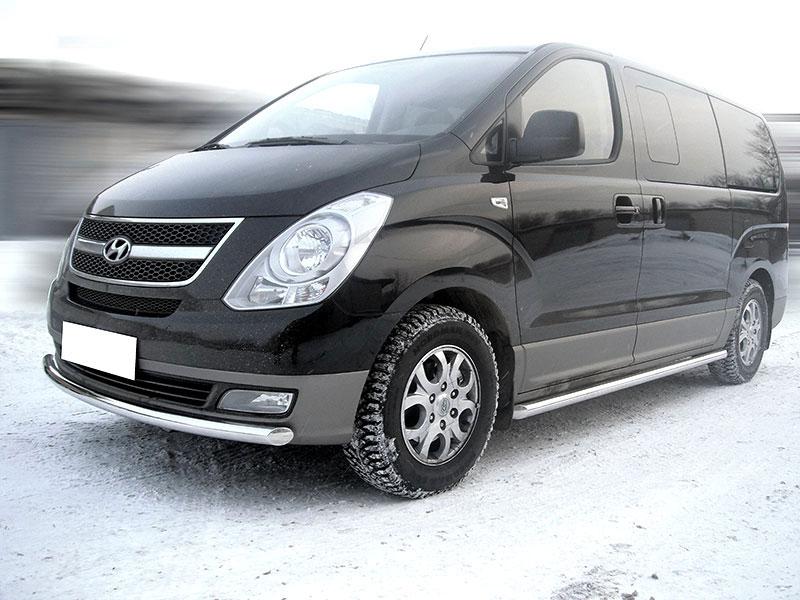 Пороги труба d-60  для Hyundai H1 2007, Технотек HYH1_2