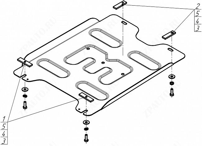 Защита стальная Мотодор (Коробка переключения передач), 2 мм,  для Changan Hunter Plus  2023- арт. 77215