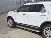 Пороги труба d42 с листом вариант 2 для Ford Explorer 2015, Slitkoff FEL-0026572