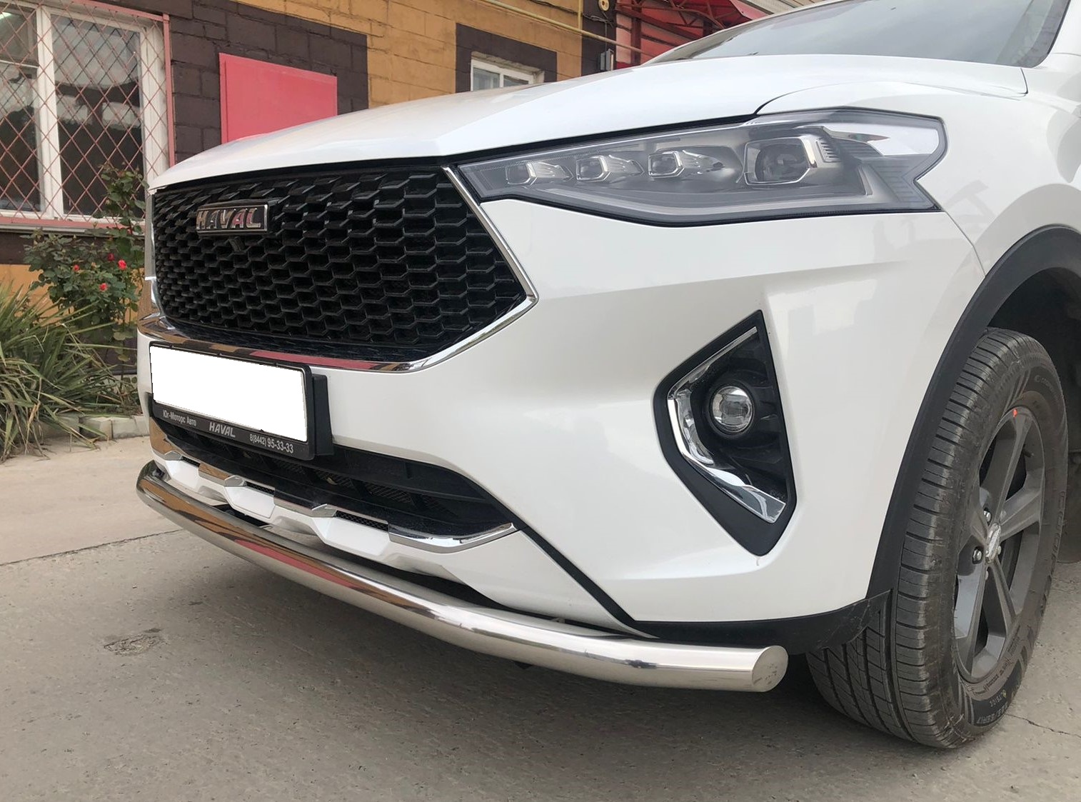 Защита переднего бампера с подгибами для автомобиля Haval F7, F7X 2019 арт. GWF7.19.02-1