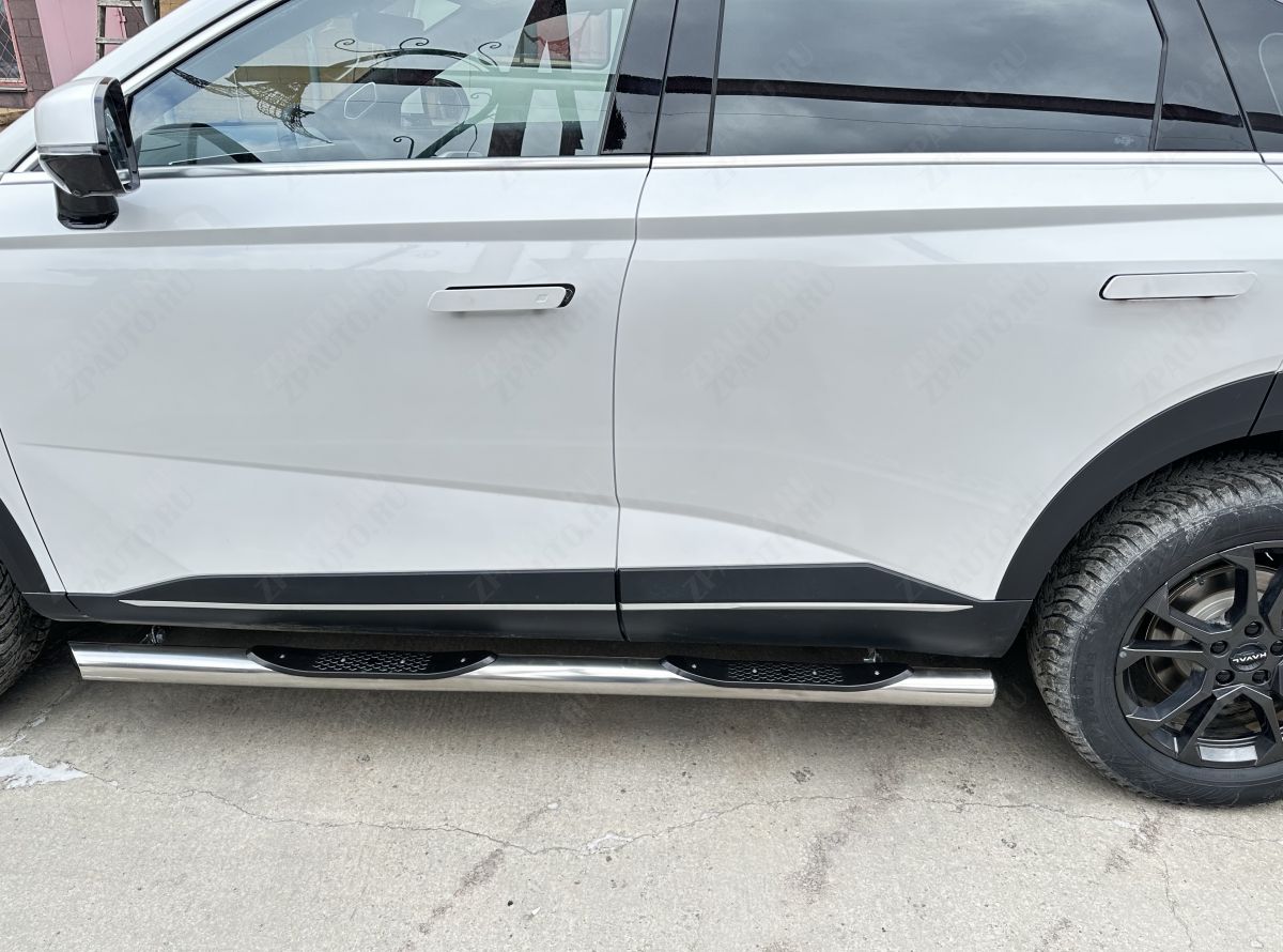 Пороги труба с проступью для автомобиля Haval HAVAL F7 2024 арт. GWF7.24.93