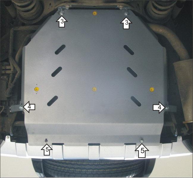 Защита алюминиевая Мотодор (Задний Бампер), 8 мм, Алюминий для Mitsubishi Pajero IV 2006-2012 арт. 381306