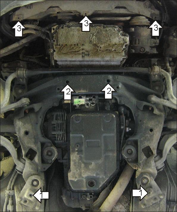 Защита стальная Мотодор (Двигатель, Коробка переключения передач), 2 мм, Сталь для Audi A6 2001-2004 арт. 00127
