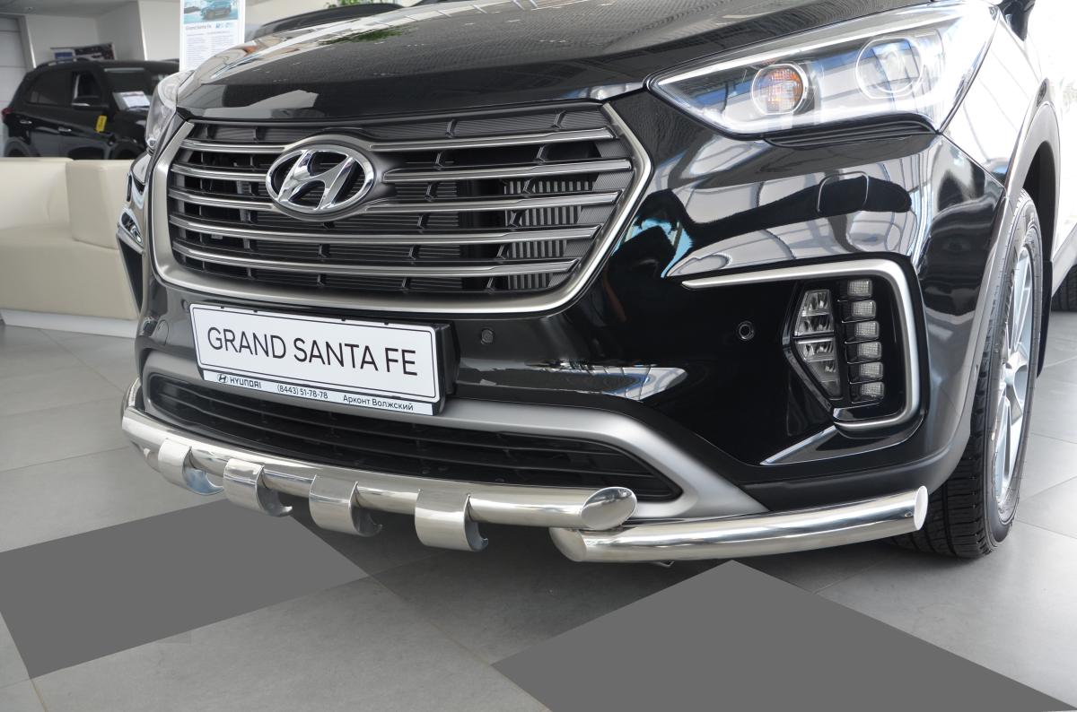Защита переднего бампера  G для автомобиля HYUNDAI Santa Fe  GRAND 2018, Россия HYSFG.18.05
