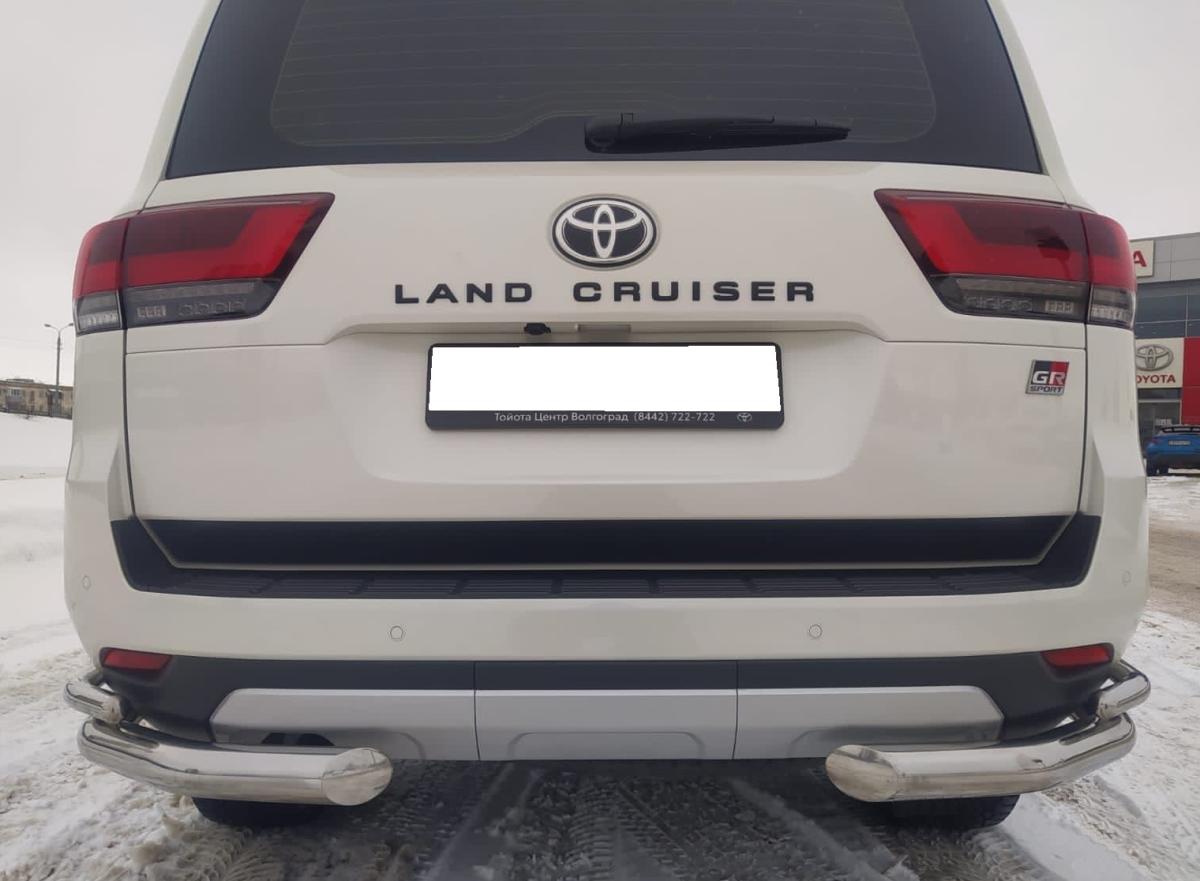 Защита заднего бампера угловая двойная для автомобиля Toyota Land Cruiser 300 GR Sport 2021 арт. TLCGRS300.21.20