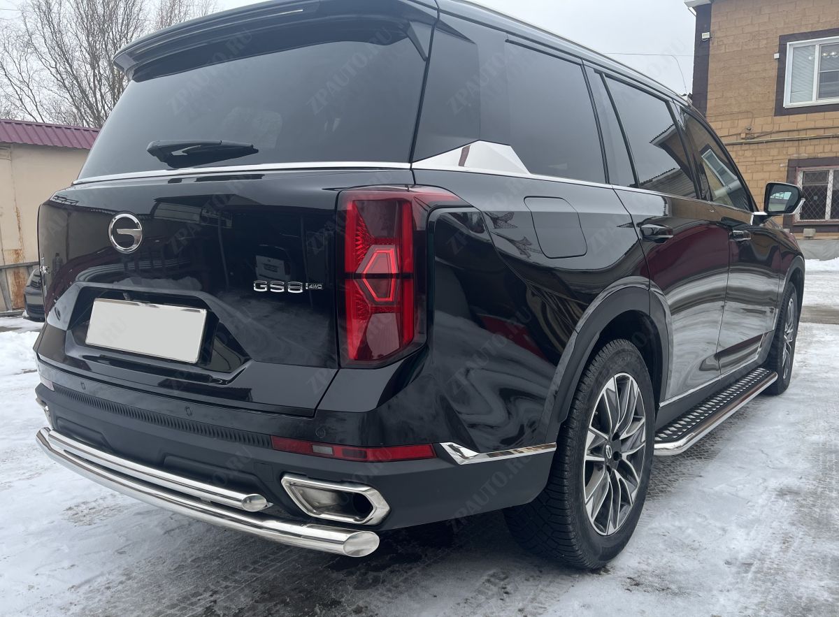 Защита заднего бампера  двойная  для автомобиля GAC GS8 2023 арт. GAC.GS8.23.16