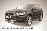 Защита переднего бампера d76 Mitsubishi Outlander XL (2009-2013) Black Edition, Slitkoff, арт. MXL10-004BE