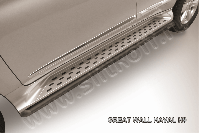 Защита штатного порога d42 черная Haval H9 (2014-2017) , Slitkoff, арт. HavH9007B