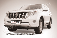 Защита переднего бампера d57+d57 двойная черная Toyota Land Cruiser Prado J150 (2013-2017) , Slitkoff, арт. TOP14-004B