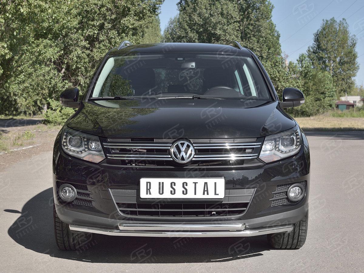 Защита переднего бампера d42/42 на Volkswagen Tiguan 2011-2016 Sport&Style, Trend&Fun, Slitkoff VGZ-000983