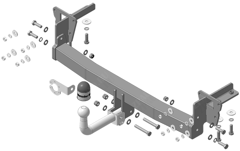 Фаркоп Subaru Outback 2015-2020, тип шара A , Motodor, арт.92203-A
