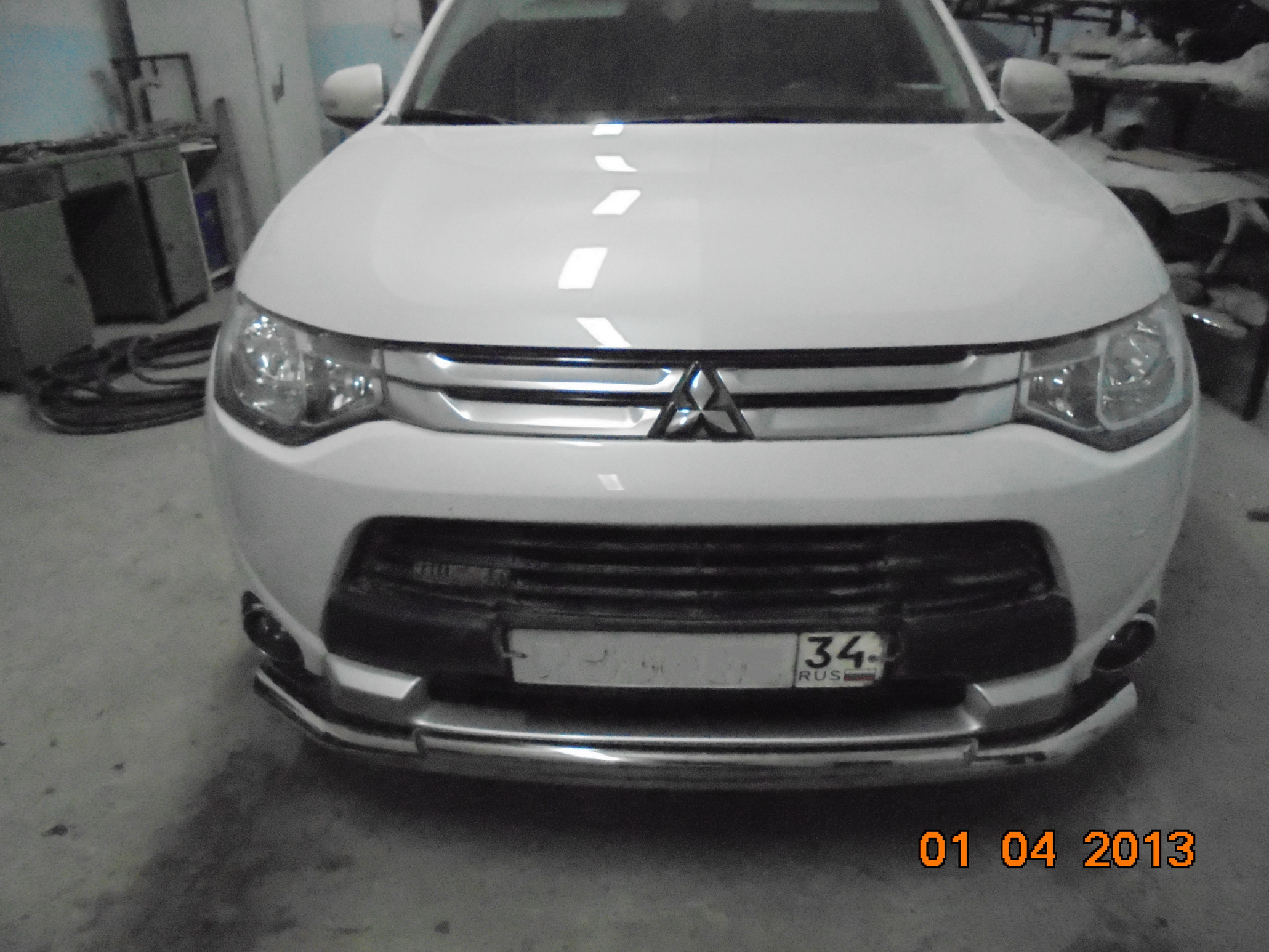 Защита переднего бампера двойная d60/42 для Mitsubishi Outlander 2015, MSO.15.03, Россия