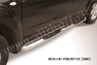 Защита порогов d76 с проступями Subaru Forester (2007-2013) Black Edition, Slitkoff, арт. SF014BE