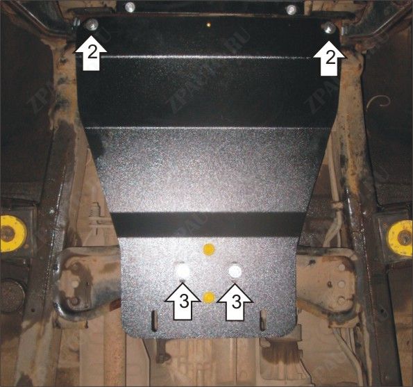 Защита  Мотодор (Коробка переключения передач), 3 мм, сталь для Mitsubishi L 200   2006-2014 арт.11308