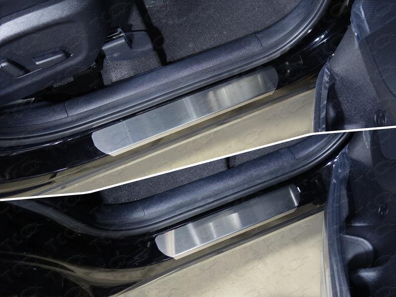 Накладки на пороги (лист шлифованный) 4шт для автомобиля Kia Sorento Prime 2018-