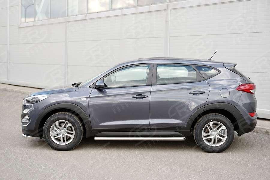 Пороги труба d57 вариант 3 Hyundai Tucson 2015, Slitkoff HTT-0022353