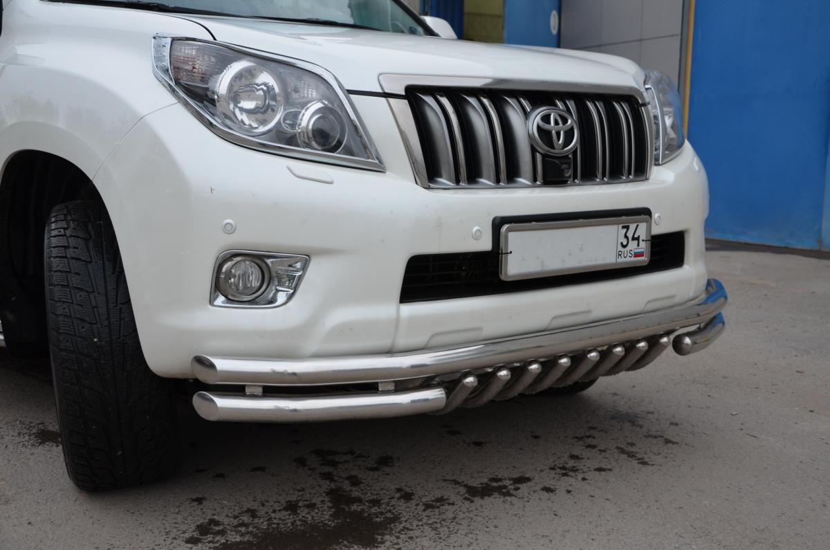 Защита переднего бампера тройная с защитой акула d60/53/42 для Toyota Land Cruiser Prado 150, TLCP150.10.06, Россия