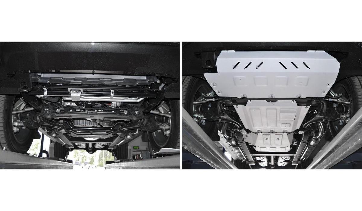 Защита радиатора, картера, КПП и РК Rival для Mercedes-Benz G-klasse W464 2018-н.в., штампованная, алюминий 3.8 мм, с крепежом, 4 части, K333.3946.1