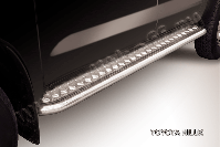 Защита порогов d57 с листом Toyota Hilux (2004-2011) Black Edition, Slitkoff, арт. THL011BE