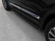 Пороги алюминиевые с пластиковой накладкой (карбон черные) 1720 мм для автомобиля Chery Tiggo 8 2020 TCC Тюнинг арт. CHERTIG820-31BL