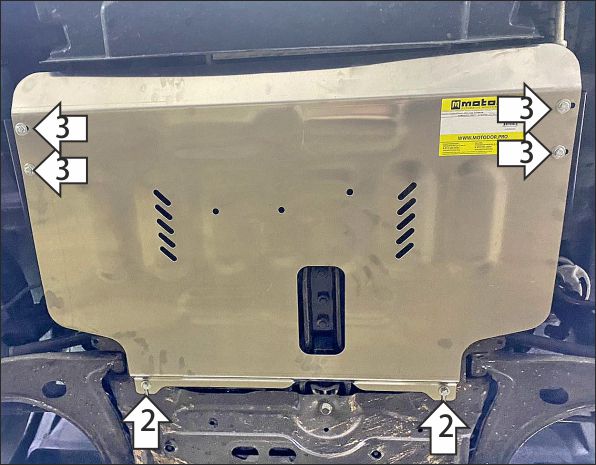 Защита стальная Мотодор (Двигатель, Коробка переключения передач), 2 мм,  Ford Tourneo Custom  2023- арт. 70705