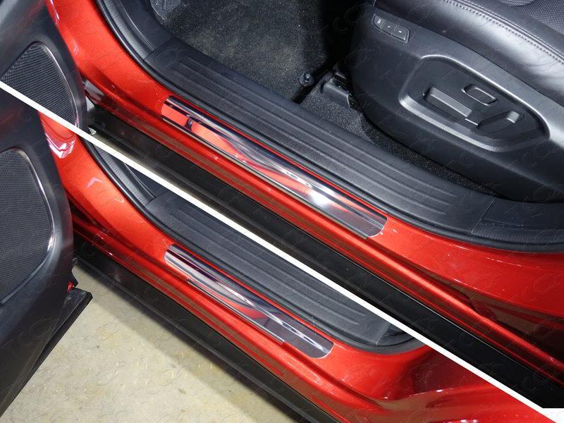 Накладки на пороги (лист зеркальный) 4шт для автомобиля Mazda CX-9 2017-