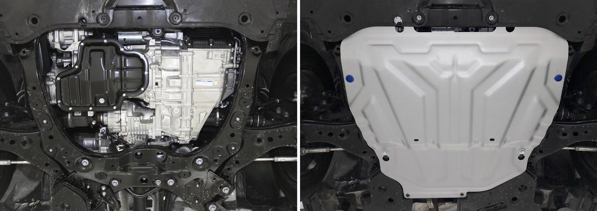 Защита картера и КПП Rival для Toyota RAV4 XA50 2019-н.в., штампованная, алюминий 4 мм, с крепежом, 333.9534.1