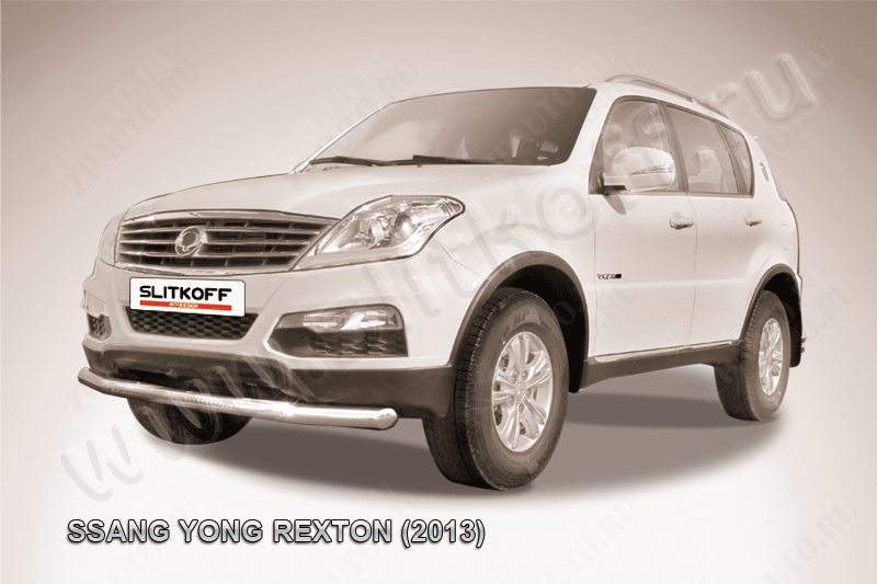 Защита переднего бампера d76 SsangYong Rexton (2012-2017) Black Edition, Slitkoff, арт. SSRN002BE