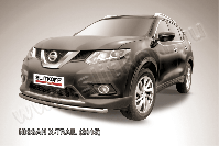 Защита переднего бампера d57 короткая Nissan X-Trail (2013-2023) Black Edition, Slitkoff, арт. NXT15-005BE