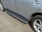 Пороги с площадкой (нерж. лист) 42,4 мм для автомобиля Mitsubishi Outlander 2014-2015, TCC Тюнинг MITOUT14-09