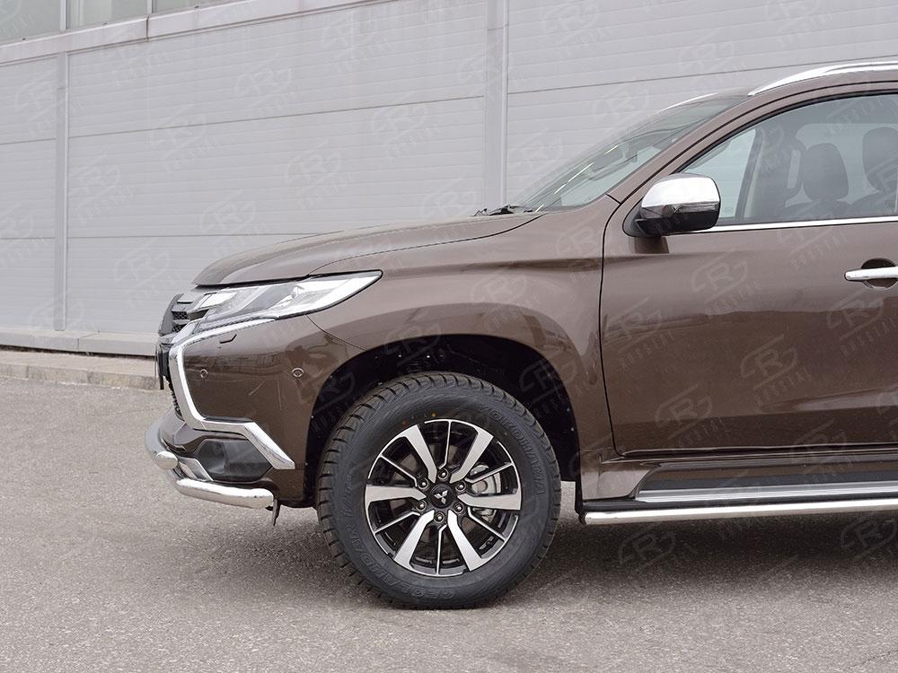 Защита переднего бампера d57/57 для Mitsubishi Pajero Sport 2016, Slitkoff MPJSZ-002484
