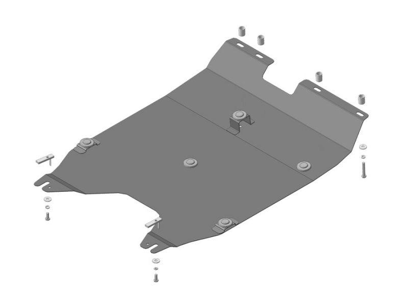 Защита двигателя, кпп стальная Motodor для Chery Tiggo 5 2014- (2 мм, сталь), 09014