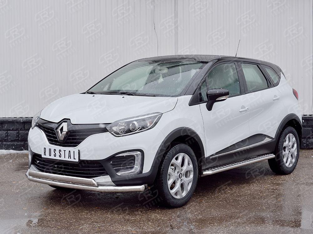 Защита переднего бампера d57/75х42 Renault Kaptur 2016, Slitkoff RKPZ-002464