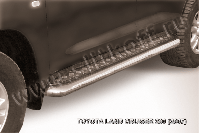 Защита порогов d76 с листом Toyota Land Cruiser 200 (2007-2012) Black Edition, Slitkoff, арт. TLC2-017BE