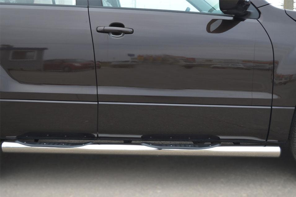 Пороги труба d76 с накладками вариант 3 для Suzuki Grand Vitara 5d 2012, Slitkoff SVT-0010953