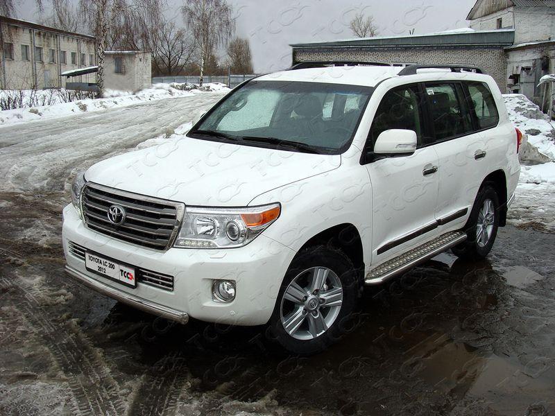 Защита передняя нижняя (короткая) 75х42 мм для автомобиля Toyota Land Cruiser 200 2012-2015, TCC Тюнинг TOYLC20012-10