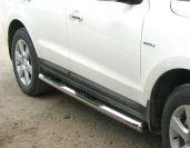 Пороги d-76 степ (с проступью) для KIA Sportage 2008-2010, Технотек KSP_1